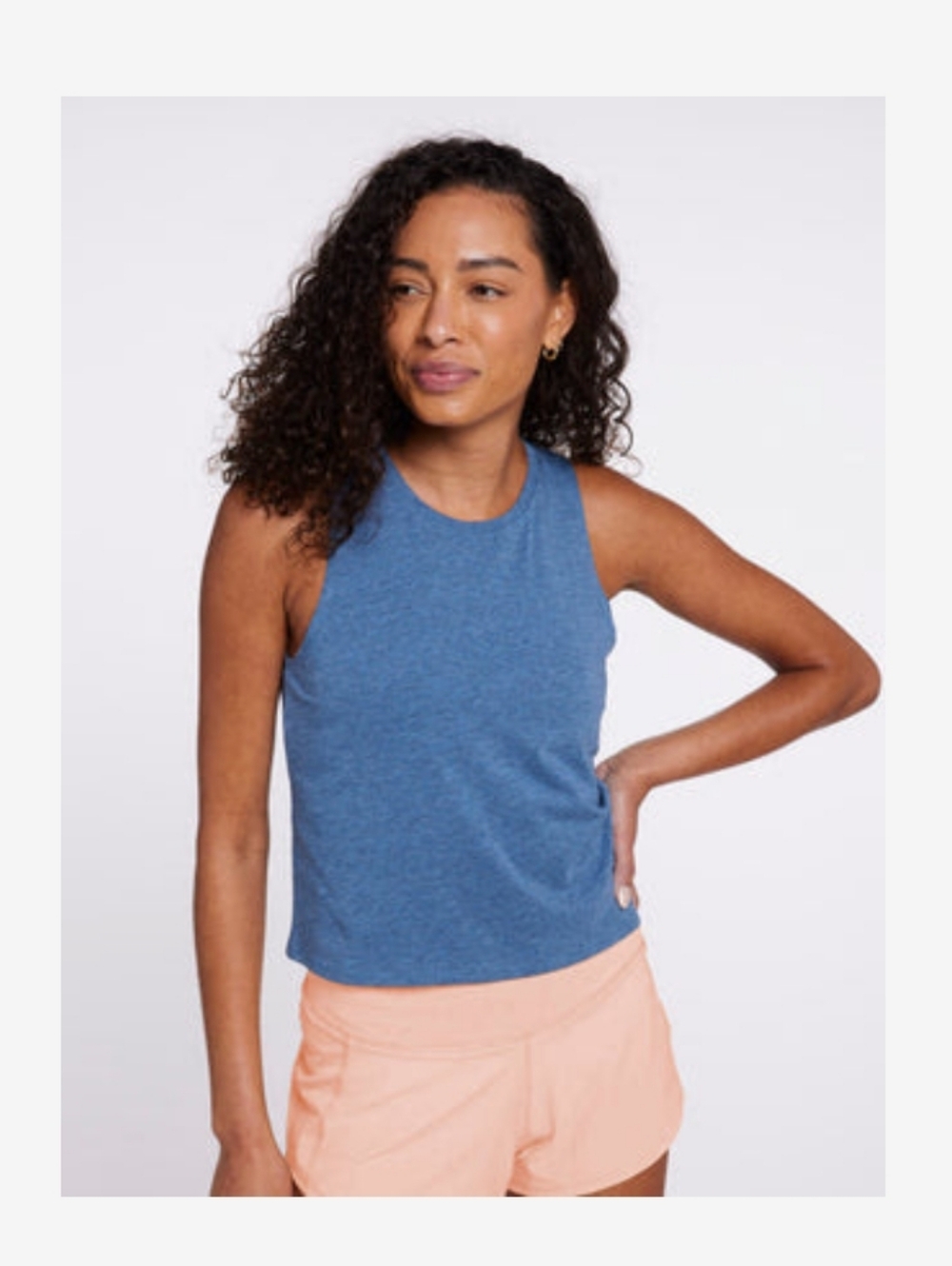 Tasc Women's XL Always Tank (Cropped) In Indigo Heather